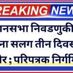 विधानसभा निवडणुकीमुळे शाळांना सलग तीन दिवस सुट्टी जाहीर ; परिपत्रक निर्गमित !