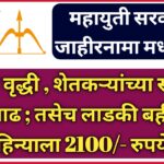 महायुती सरकारच्या जाहीरनाम्यात पेन्शन वृद्धी , शेतकऱ्यांच्या सन्मान राशी वाढ ; तसेच लाडकी बहीणींना महिन्याला 2100/- रुपये !