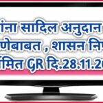 शाळांना सादिल अनुदान अदा करणेबाबत , शासन निर्णय निर्गमित GR दि.28.11.2024